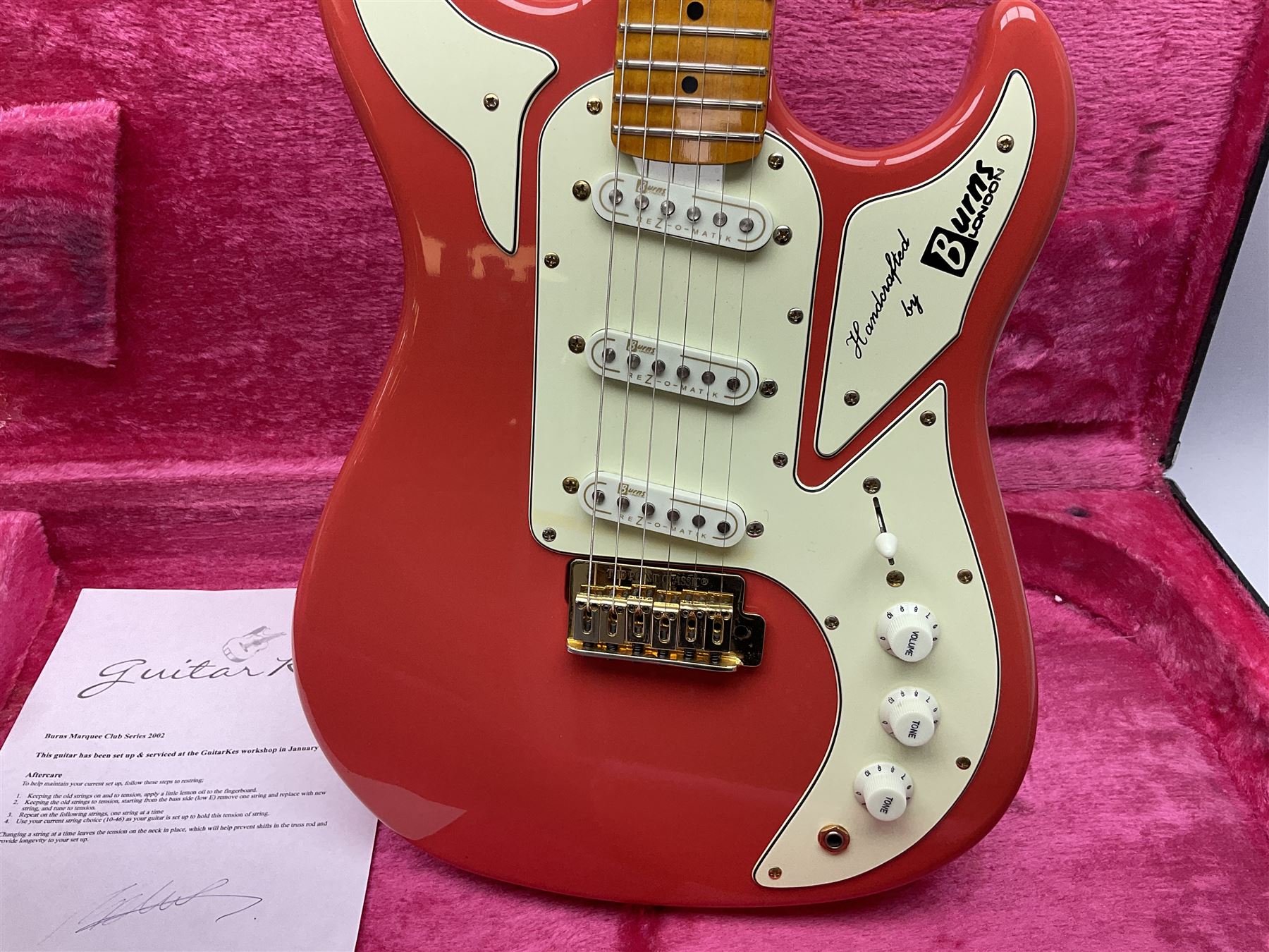 Burns Club Series Marquee electric guitar in fiesta red with maple fretboard; serial no.2002491 L100 - Image 3 of 17