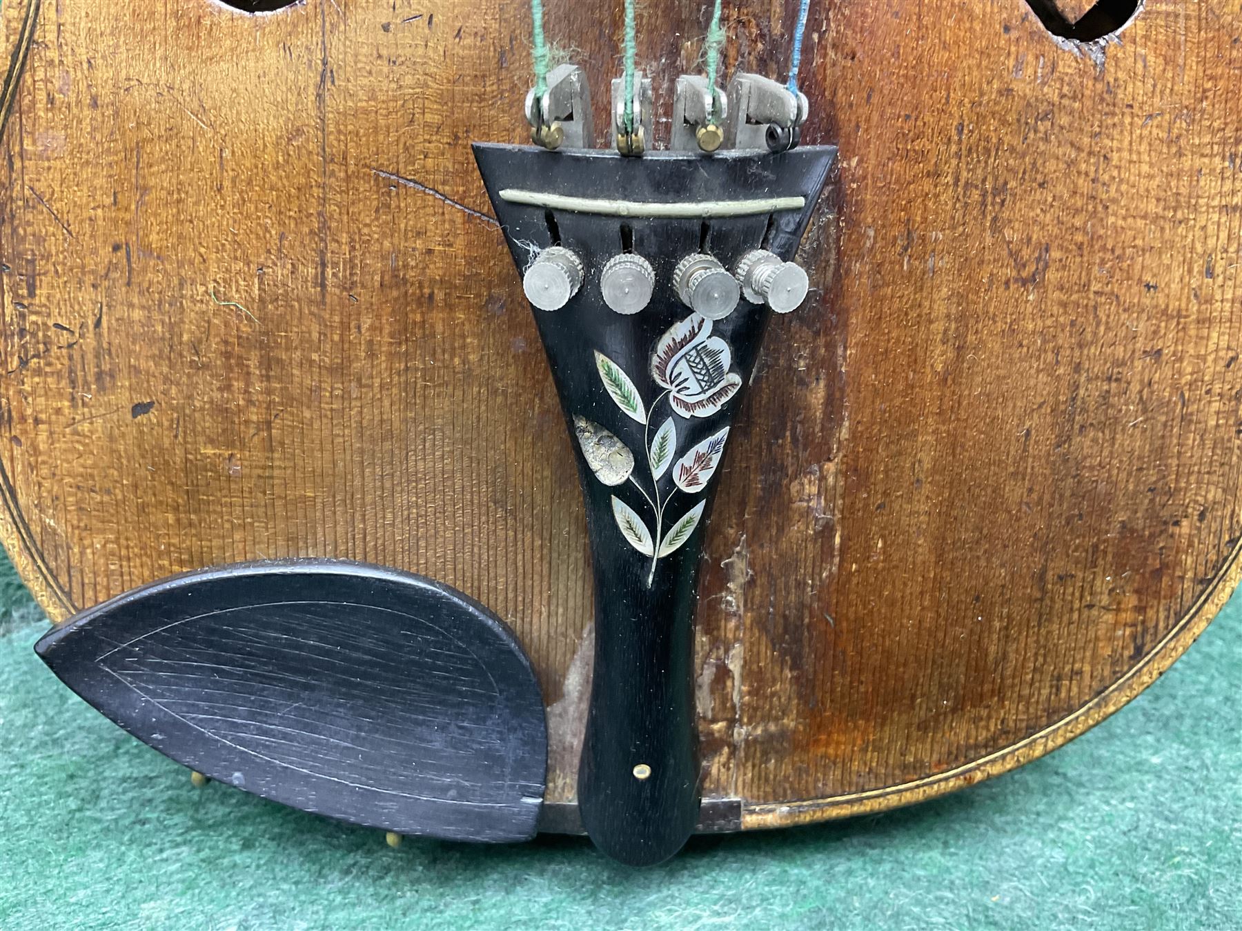 Late 19th century German violin with 36cm two-piece maple back and ribs and spruce top; bears label - Image 2 of 13