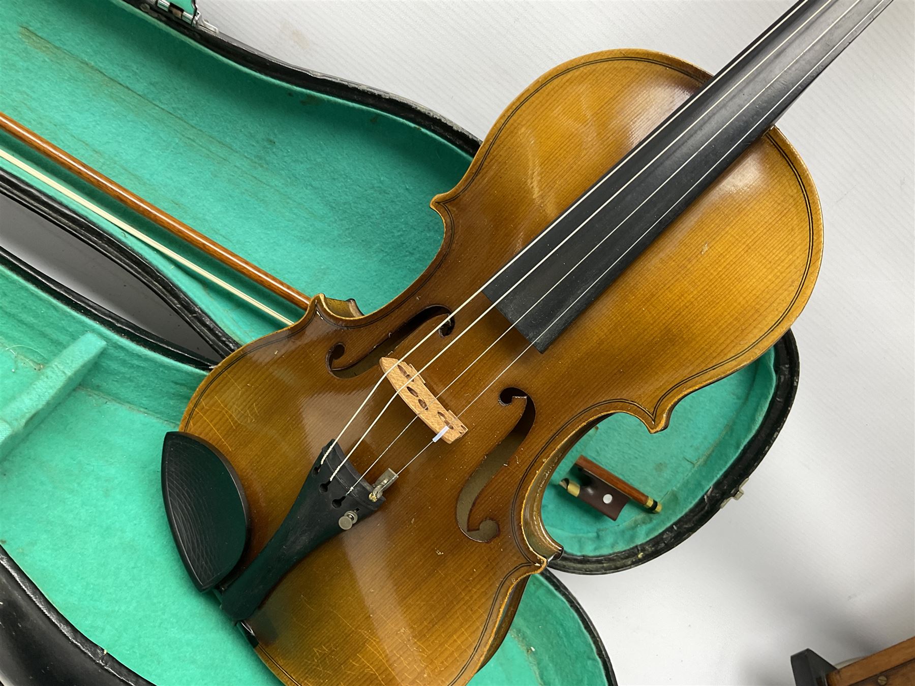 French violin for restoration with 36cm two-piece maple back and ribs and spruce top - Image 17 of 24