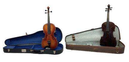 Late 19th century French violin for restoration and completion with 36cm two-piece maple back and ri
