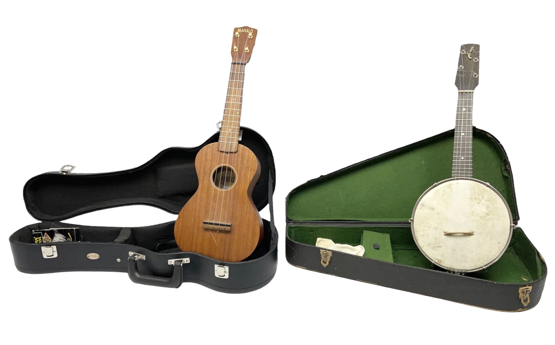 Mahalo mahogany cased guitar shaped ukulele