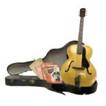 Hofner Senator Archtop acoustic guitar with blond body; bears label 'Hofner Foreign No.1704 Senator