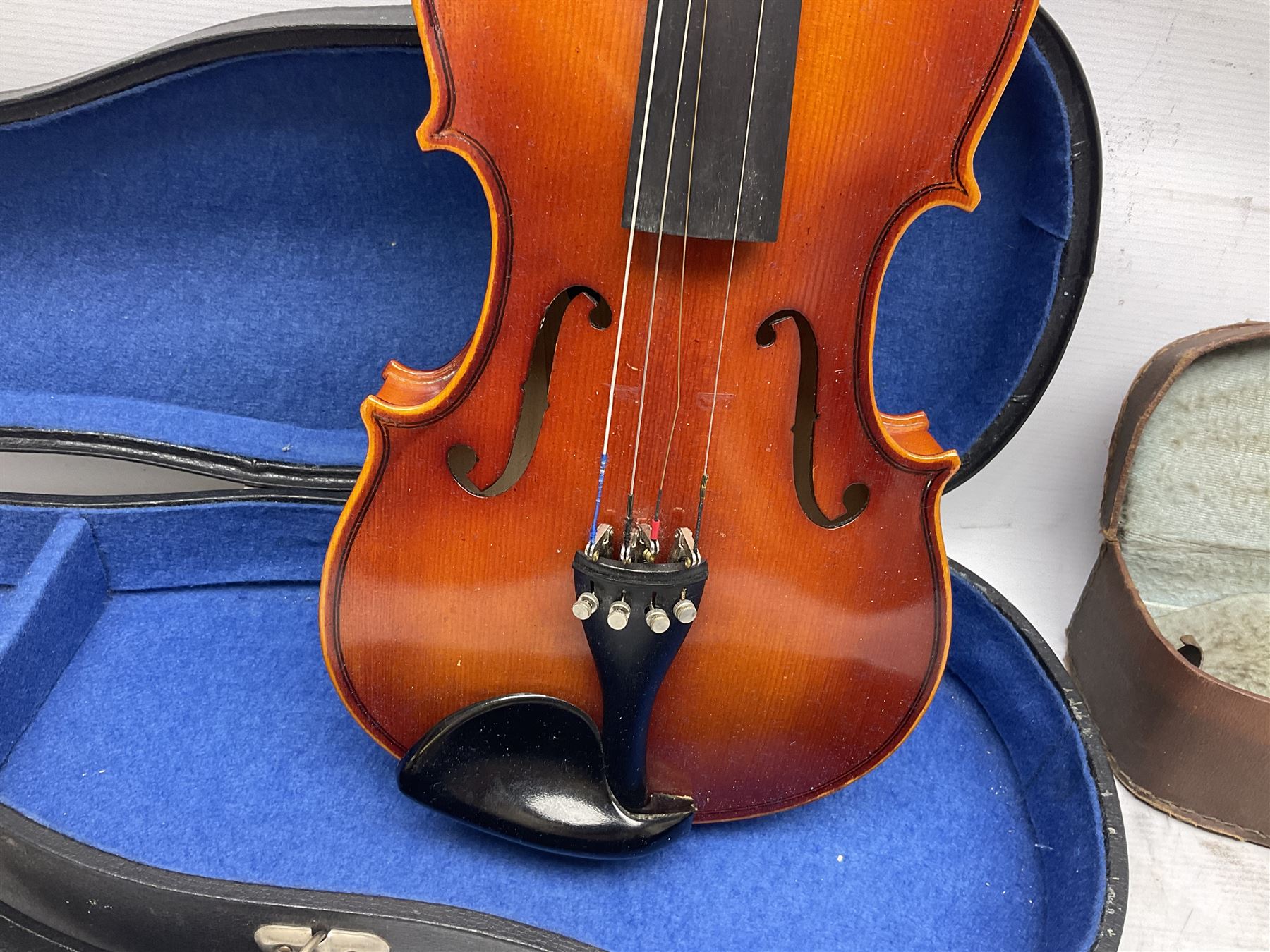 Late 19th century French violin for restoration and completion with 36cm two-piece maple back and ri - Image 2 of 19