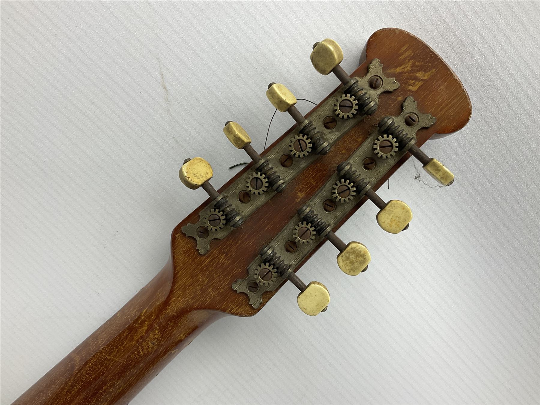 Early 20th century John Grey & Sons London eight-string banjo mandolin with 20cm (8") head L58cm - Image 8 of 11
