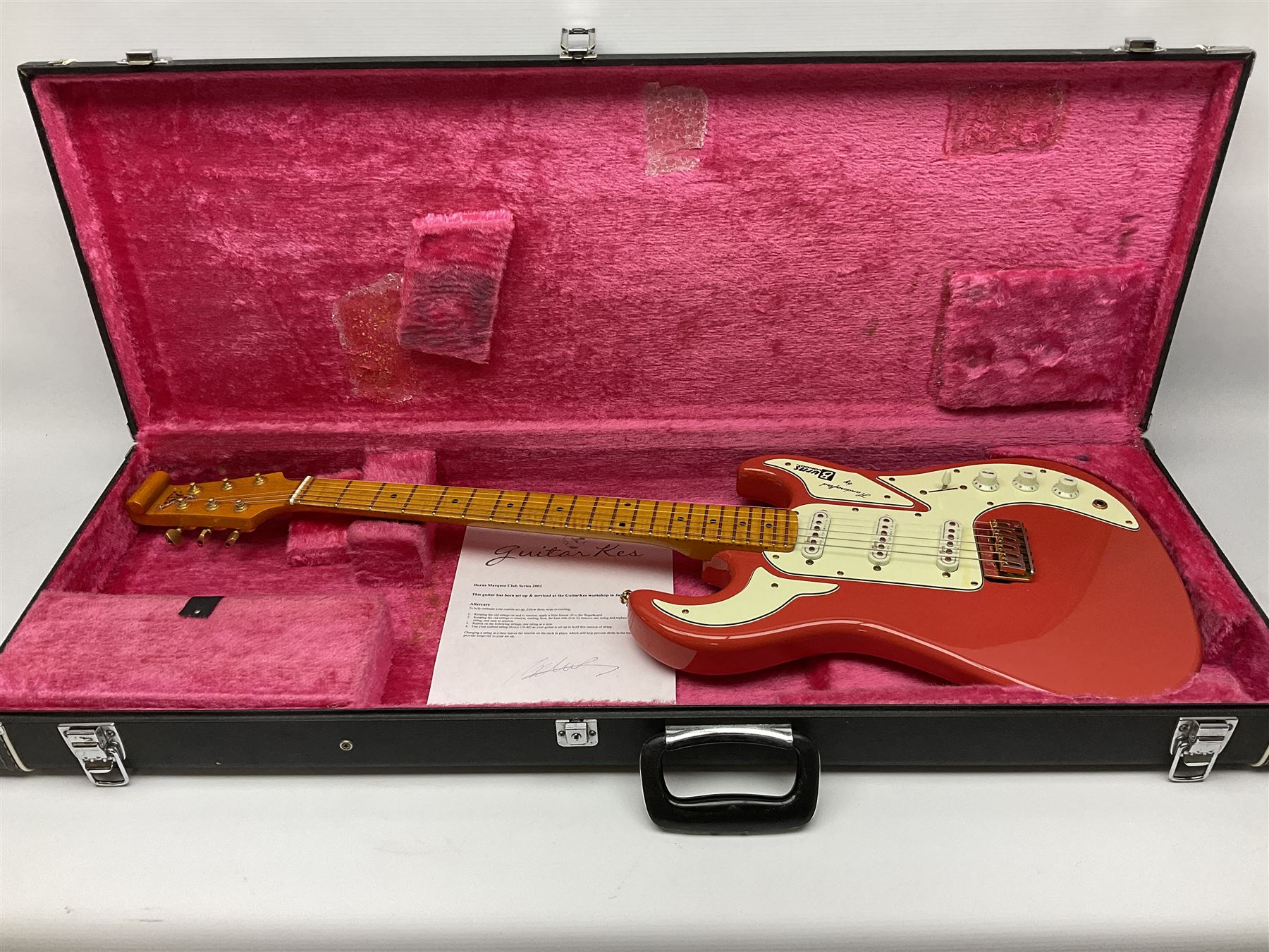 Burns Club Series Marquee electric guitar in fiesta red with maple fretboard; serial no.2002491 L100 - Image 15 of 17