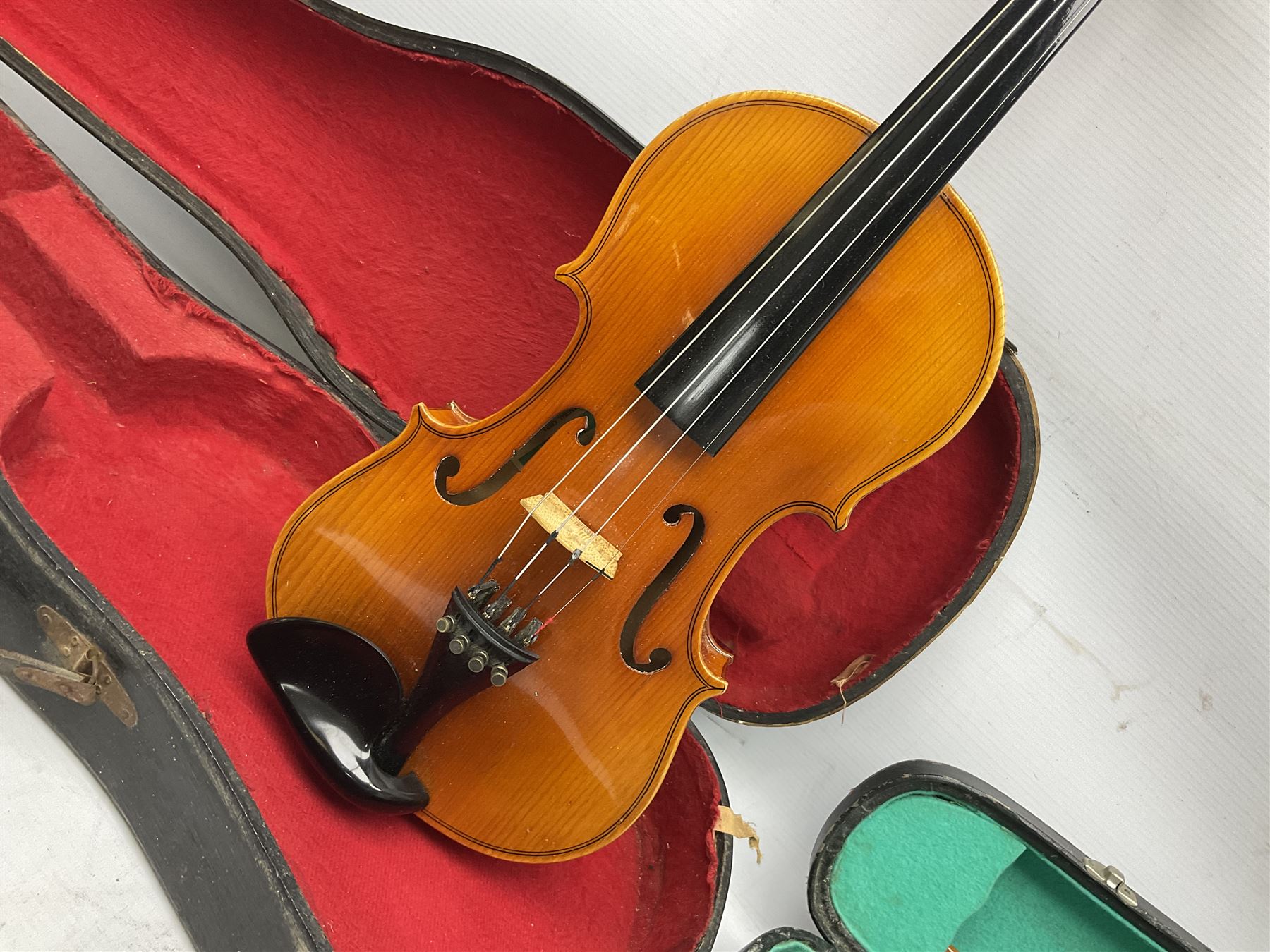 French violin for restoration with 36cm two-piece maple back and ribs and spruce top - Image 11 of 24