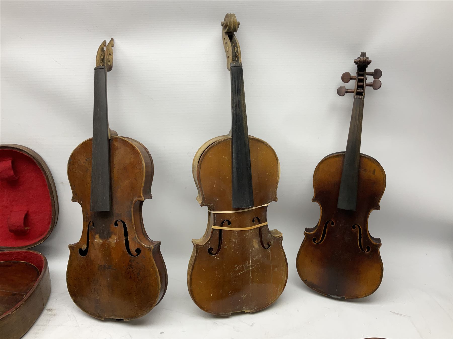 French violin for restoration with 36cm two-piece maple back and ribs and spruce top - Image 5 of 24