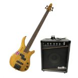 Tanglewood Rebel four-string electric bass guitar L111cm; with Gorilla GB-30 amplifier