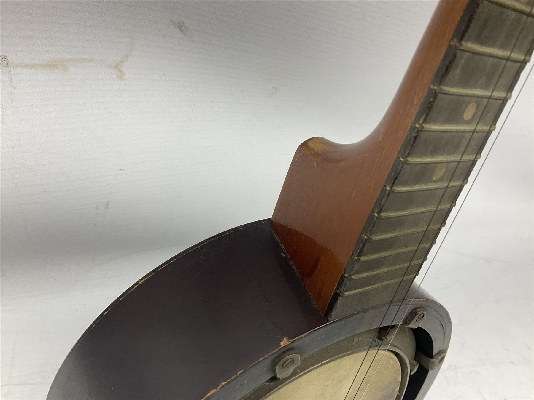 Early 20th century John Grey & Sons London eight-string banjo mandolin with 20cm (8") head L58cm - Image 5 of 11