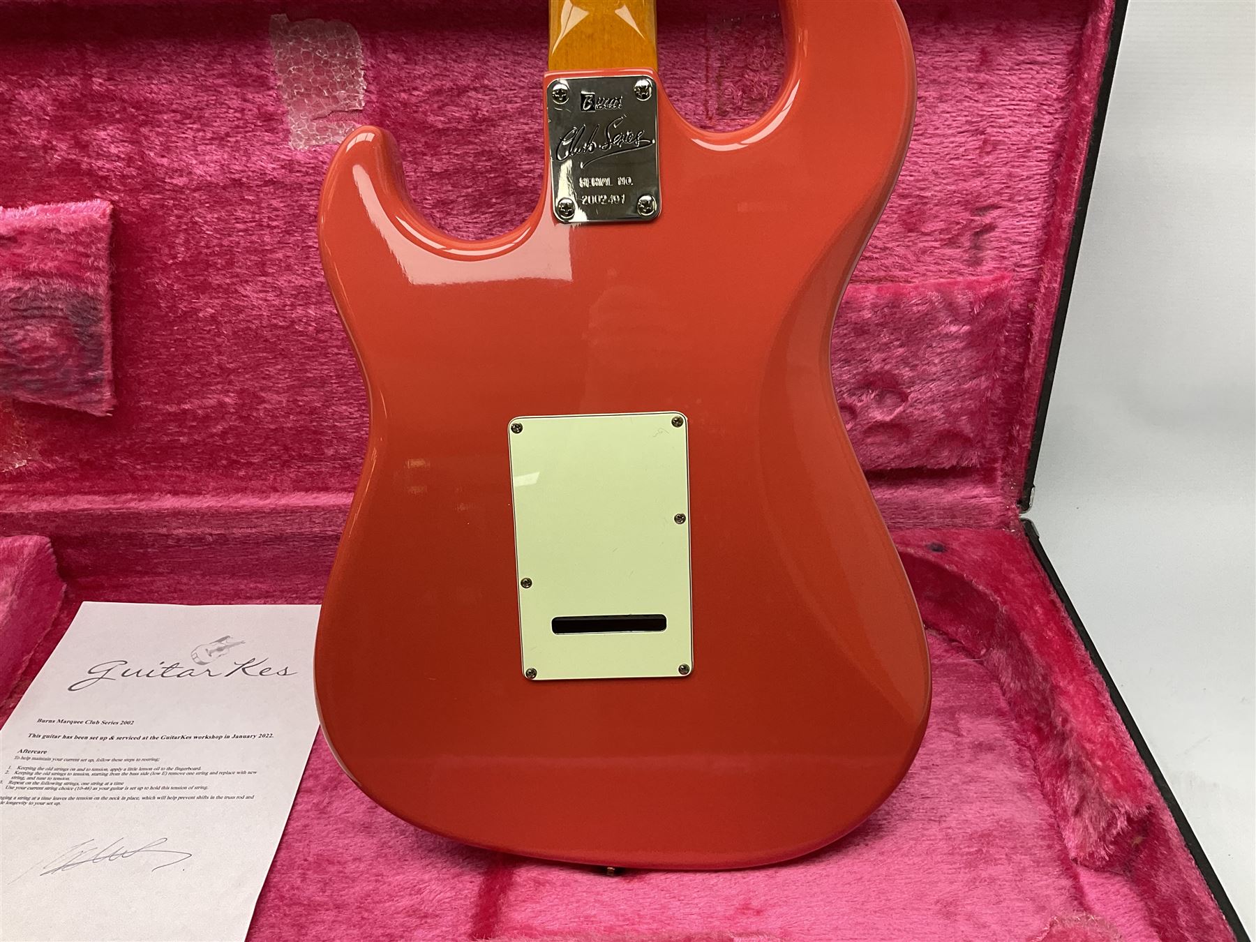 Burns Club Series Marquee electric guitar in fiesta red with maple fretboard; serial no.2002491 L100 - Image 9 of 17