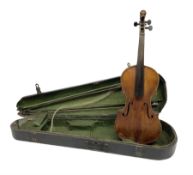 German violin c1890 for restoration and completion with 36cm two-piece maple back and ribs and spruc