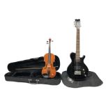 Dean small or child's size electric guitar in black