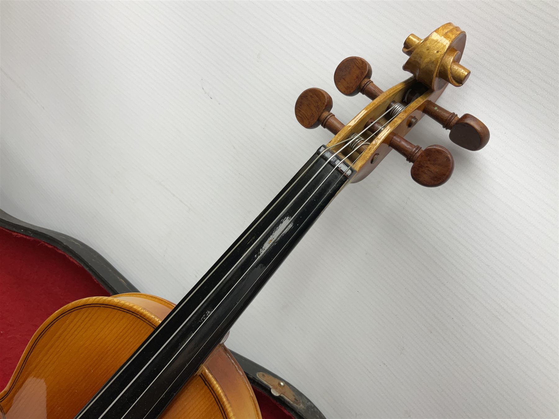 French violin for restoration with 36cm two-piece maple back and ribs and spruce top - Image 12 of 24