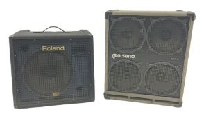 Roland KC550 keyboard amplifier serial no.ZS00651 L59cm; and a Carlsbro 4 x 10 speaker (2)