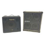 Roland KC550 keyboard amplifier serial no.ZS00651 L59cm; and a Carlsbro 4 x 10 speaker (2)