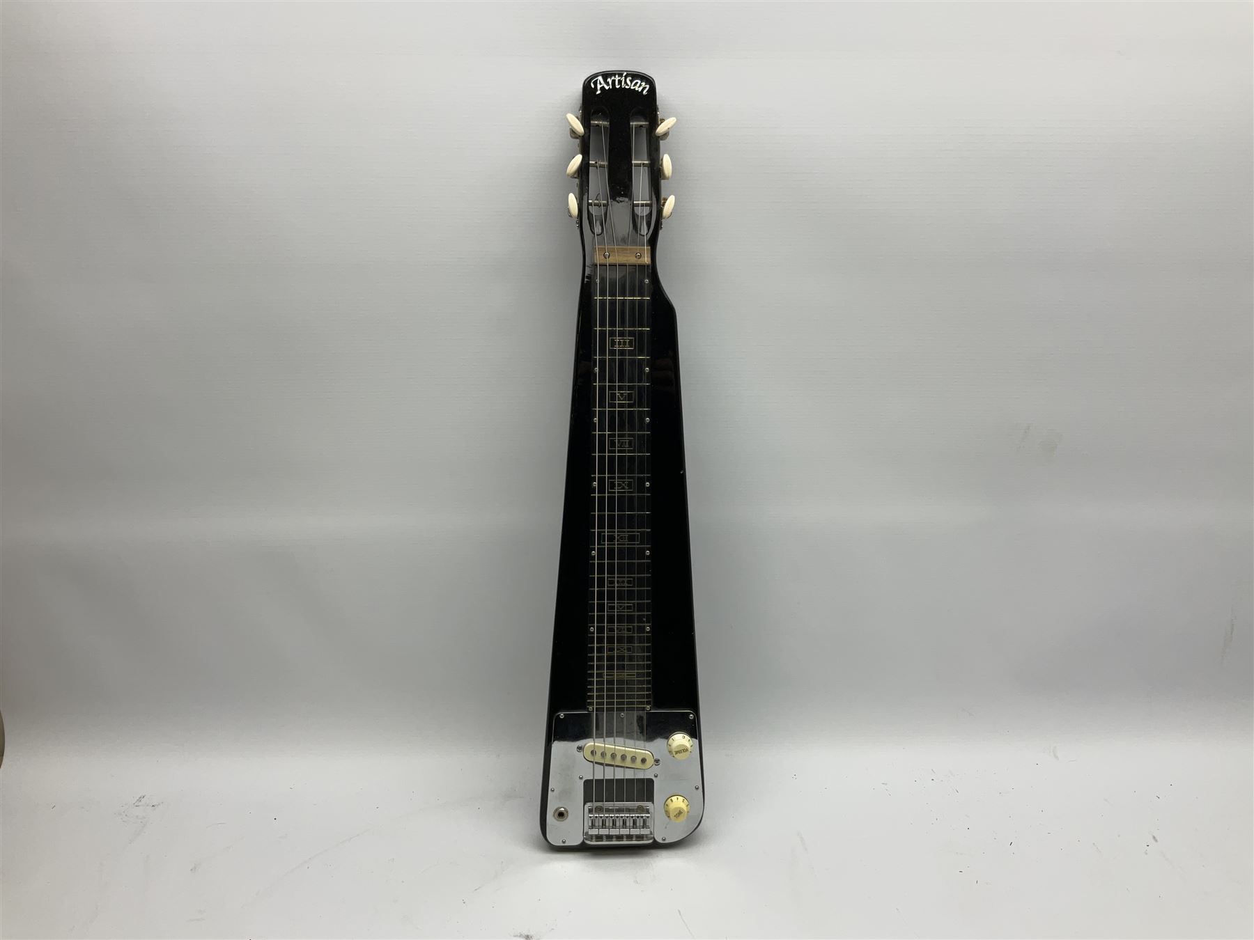 Artisan lap steel plank guitar in metallic black L74cm - Image 2 of 8