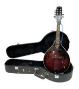 Westfield semi-acoustic eight-string mandolin with simulated ivory and mother-of-pearl mounts L69cm;