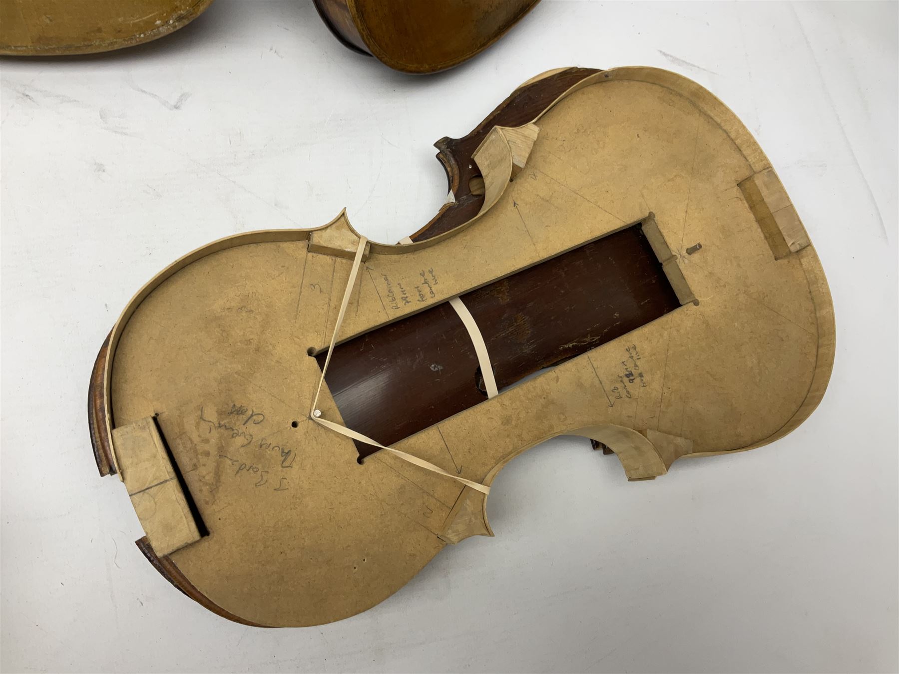 French violin for restoration with 36cm two-piece maple back and ribs and spruce top - Image 9 of 24