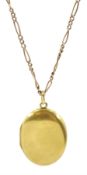 Early 20th century 18ct gold oval locket pendant