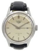 Heuer Datemaster gentleman's stainless steel self-winding wristwatch