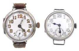 WWI silver trench wristwatch