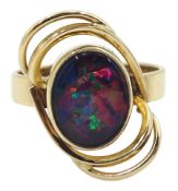 9ct gold opal triplet ring with