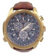 Citizen Eco-Drive gentleman's stainless steel and plated quartz chronograph wristwatch