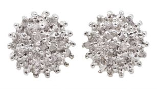 Pair of 9ct gold round brilliant cut diamond cluster stud earrings