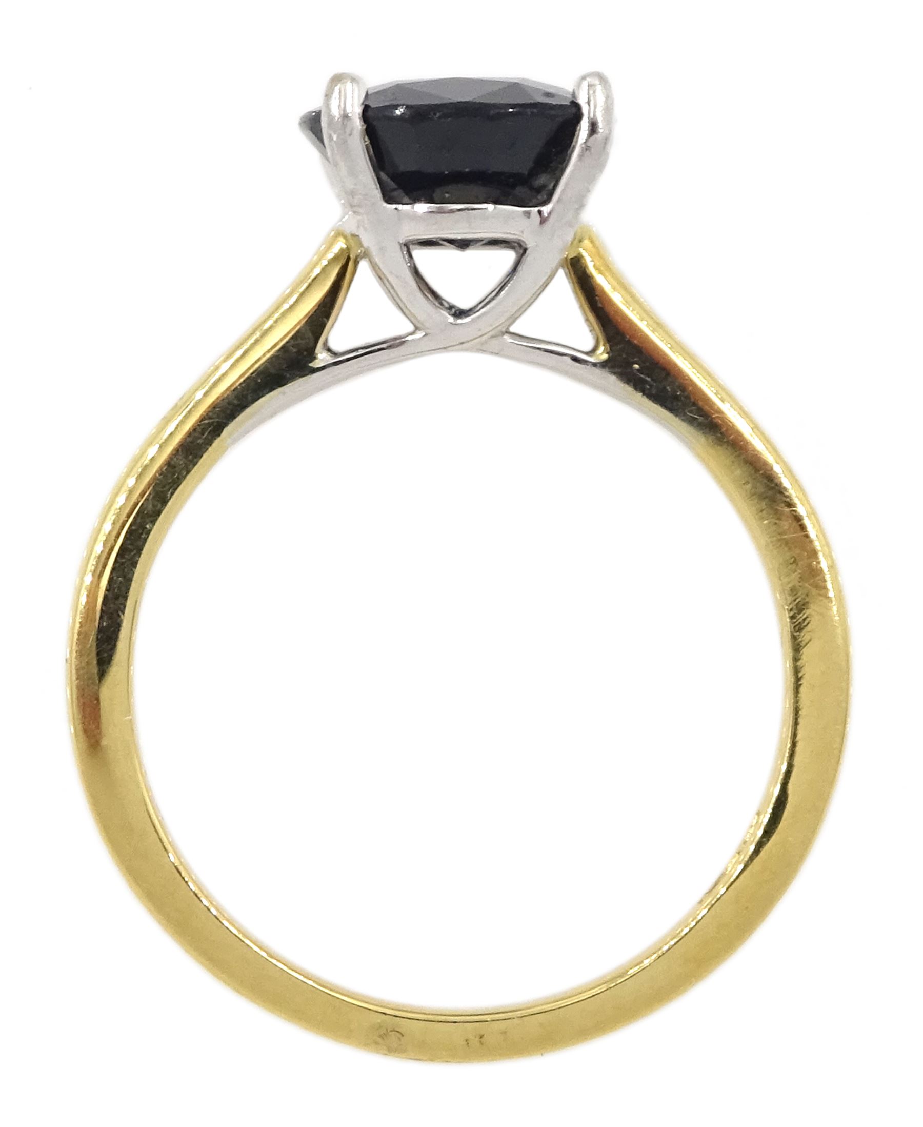 18ct gold single stone oval sapphire ring - Image 4 of 4