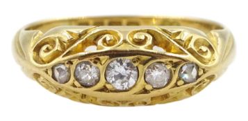 Early 20th century 18ct gold five stone graduating diamond ring