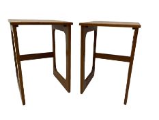 Pair teak lamp tables