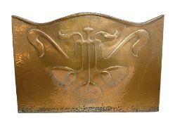 Art Nouveau copper fire hood
