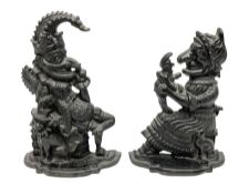 Pair of cast iron Punch and Judy door stoppers