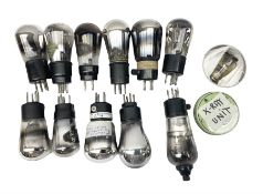 Eleven vintage radio valves