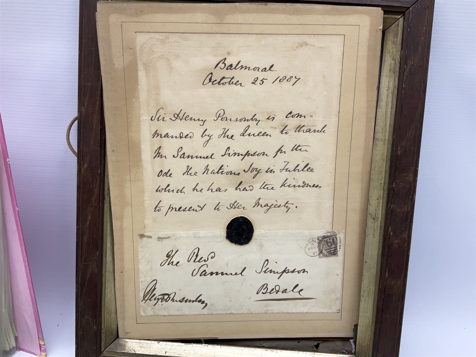 Framed document relating to Henry Ponsonby - Image 2 of 5