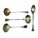 Two silver plated Fiddle pattern soup ladles