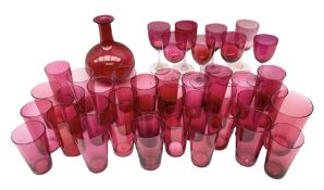 Victorian and later cranberry glass