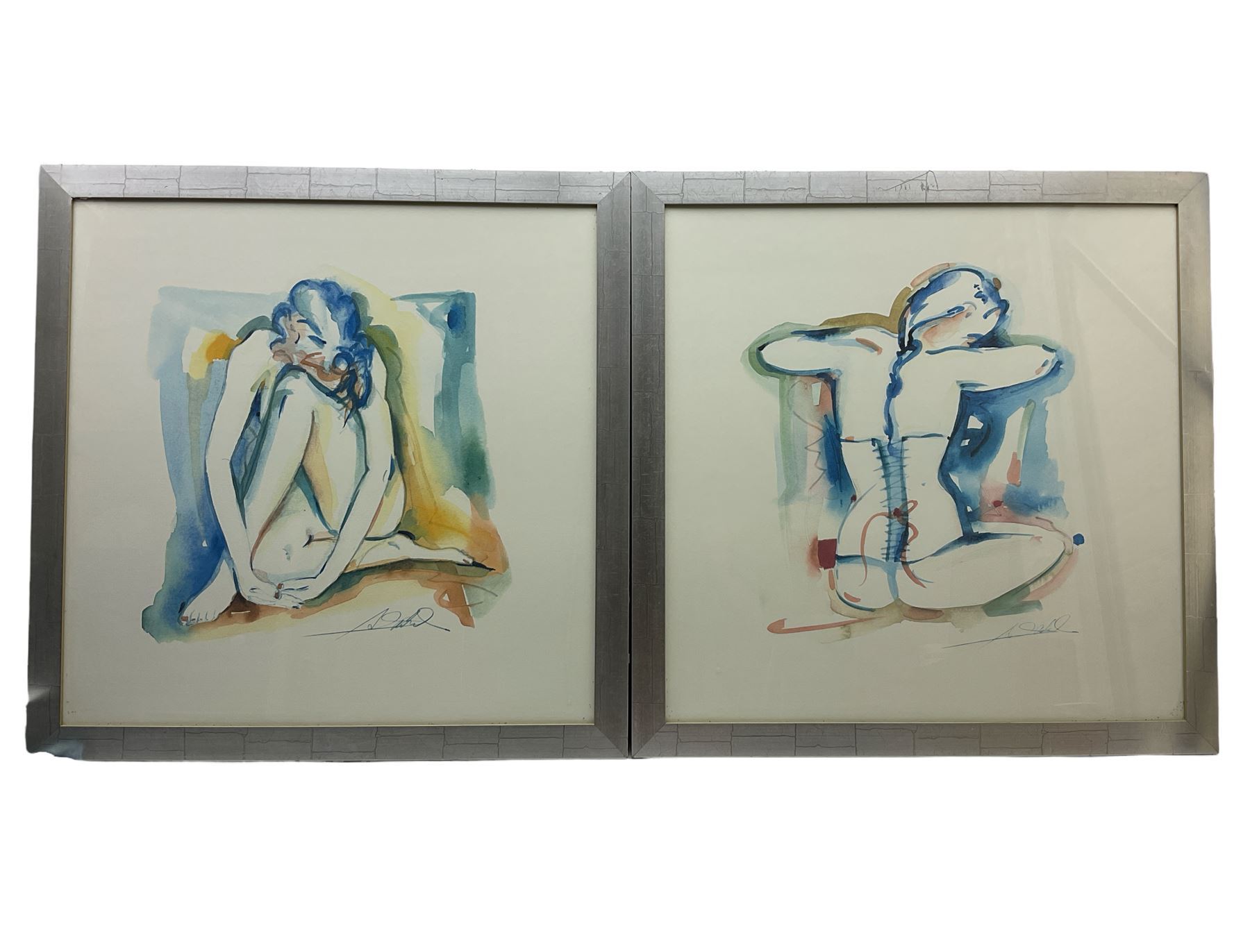 Pair prints of abstract female nudes 70cm x 68cm (2)