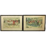 After Cecil Aldin (British 1870-1935): 'The Hunt Breakfast' and 'The Hunt Supper'