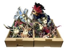 Large collection of decorative Venetian masks