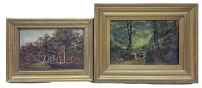 English School (early 20th century): Woodland Scene with Brook