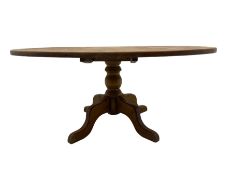 Solid pine oval pedestal table