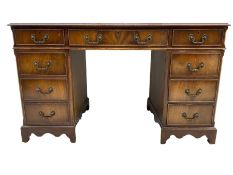 Reproduction mahogany twin pedestal desk