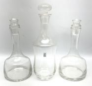 Pair of Rosenthal decanters of shouldered cylindrical form with collar neck