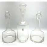 Pair of Rosenthal decanters of shouldered cylindrical form with collar neck