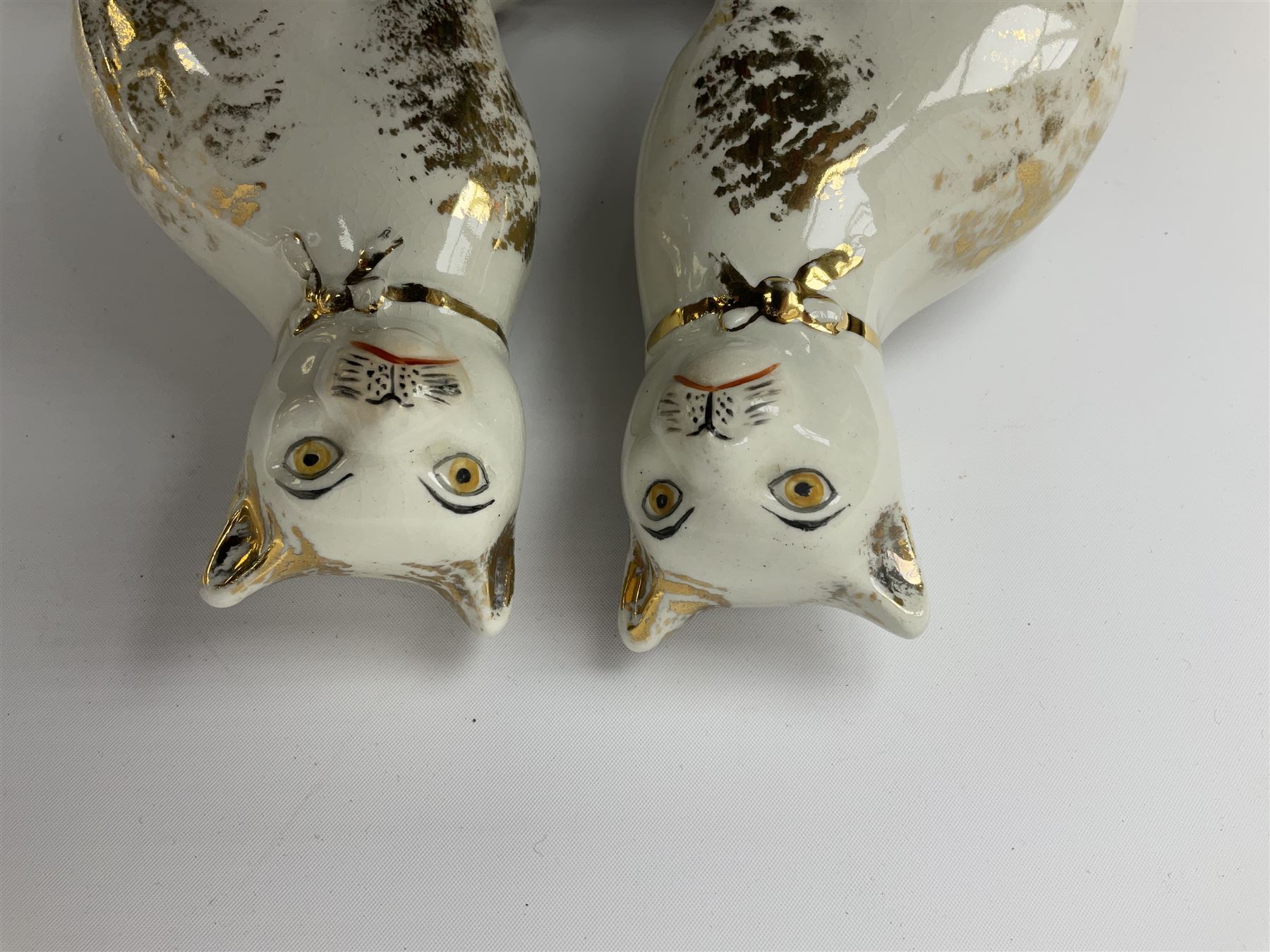 Pair of Victorian Staffordshire cats - Image 6 of 6