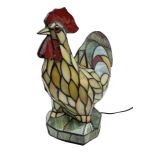 Tiffany style stained glass table lamp in the form of a cockerel