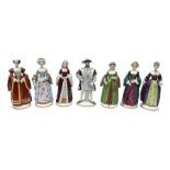 Set of seven 20th century Sitzendorf figures