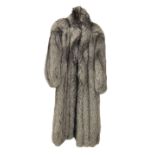 Grosvenor Canada for Harrods vintage full length silver fox fur coat