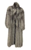 Grosvenor Canada for Harrods vintage full length silver fox fur coat